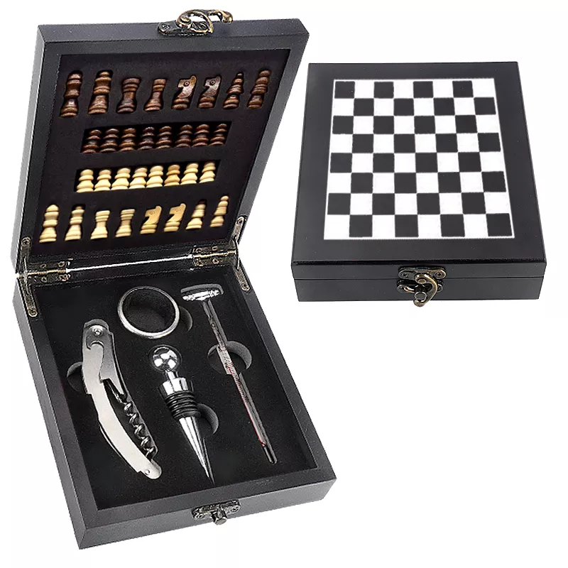 Wine Box Gift Set with Chess - Image 4