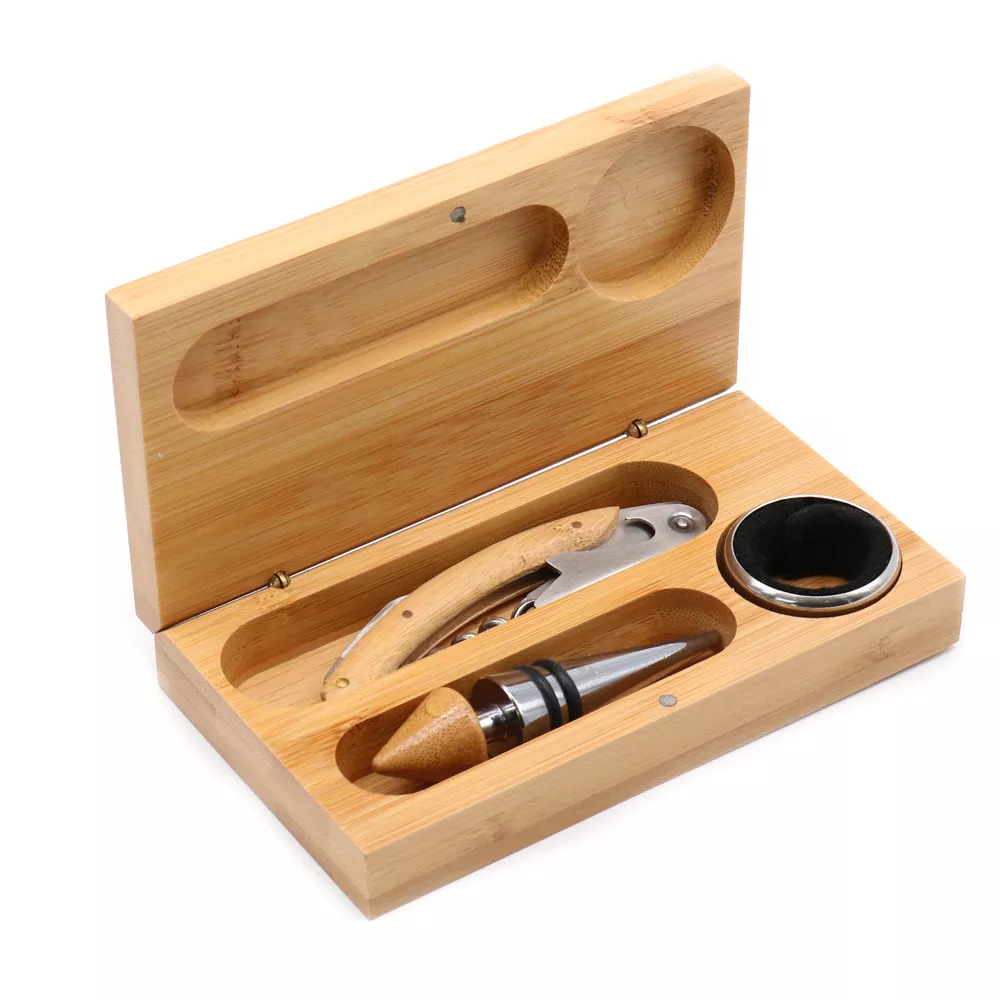 Wine Box with 4 Wine Accessories Set - Image 3