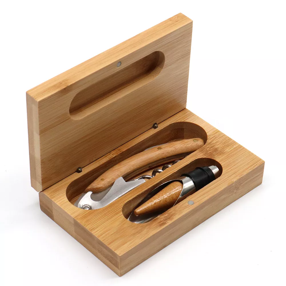Wine Box with 4 Wine Accessories Set - Image 2