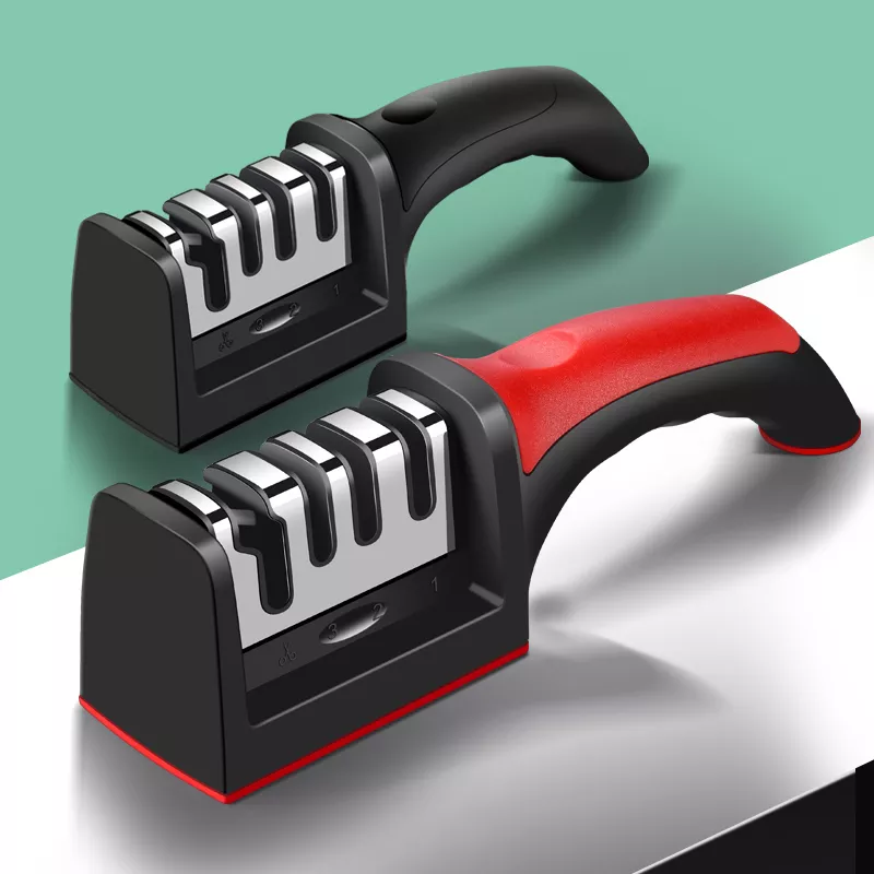 4-in-1 Kitchen Chef Knife Scissors Sharpener for Straight & Serrated Knives - Image 4