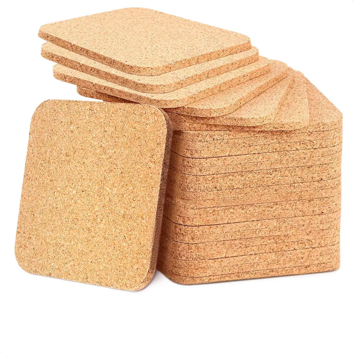 Absorbent Cork Coasters for Drinks in Office, Home, or Cottage,Round or Square - Image 3
