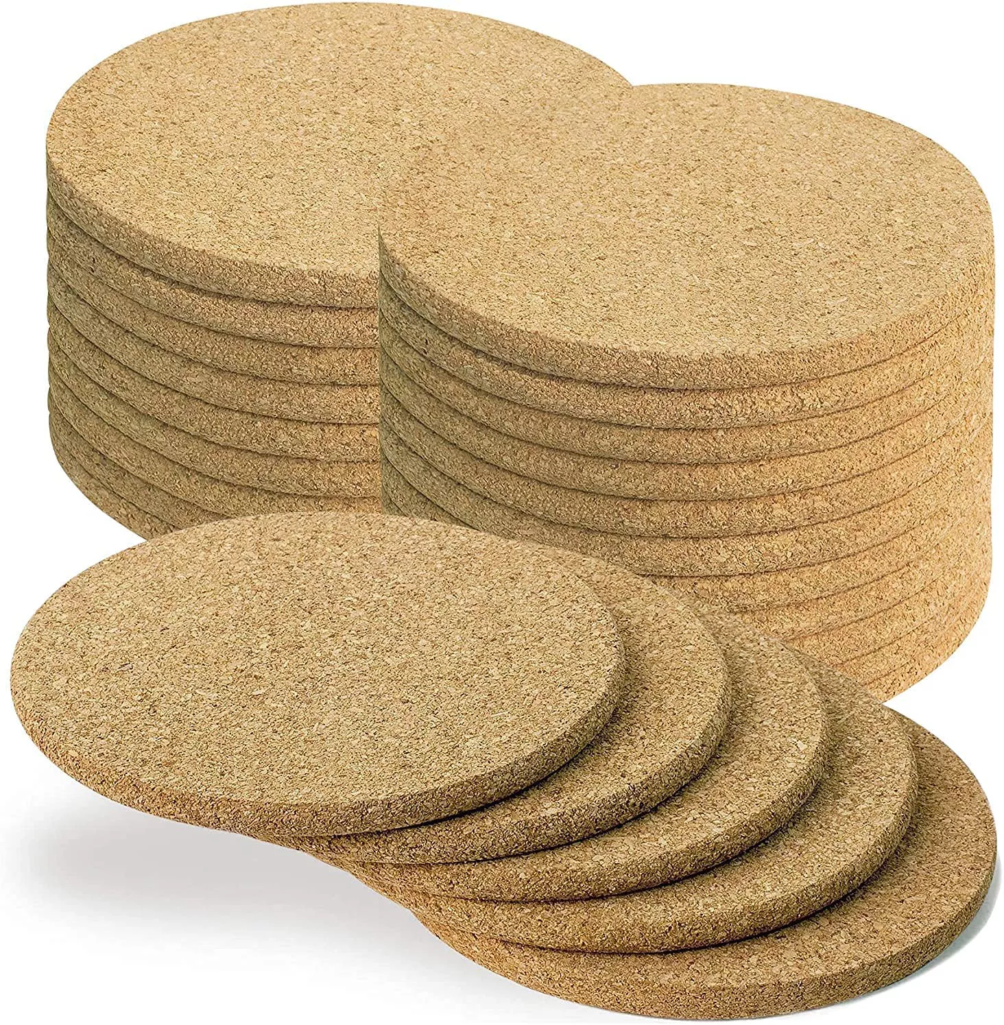 Absorbent Cork Coasters for Drinks in Office, Home, or Cottage,Round or Square - Image 2