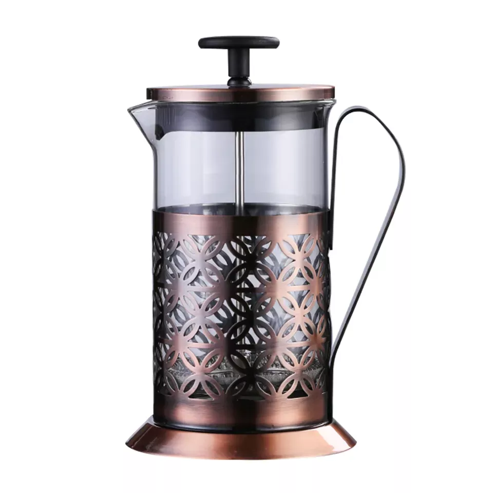 Copper Color Stainless Steel Material French Press With Borosilicate Glass - Image 4