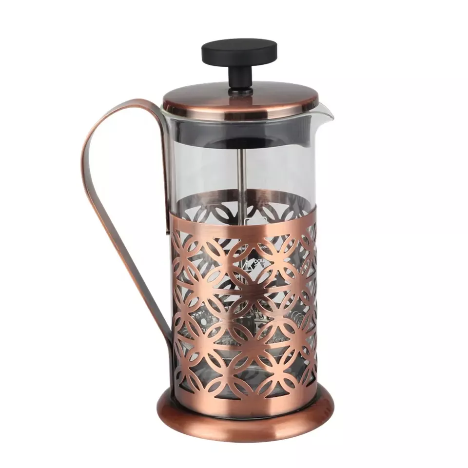 Copper Color Stainless Steel Material French Press With Borosilicate Glass - Image 2