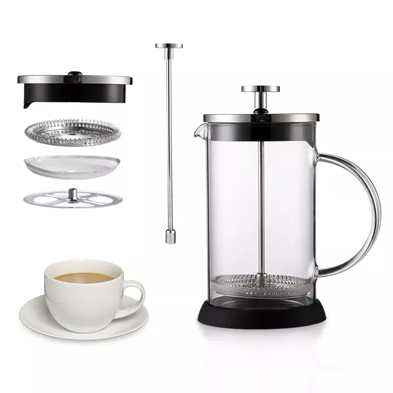 Eco-Friendly Coffee Filter System Glass And Stainless Steel French Press Coffee Maker - Image 2