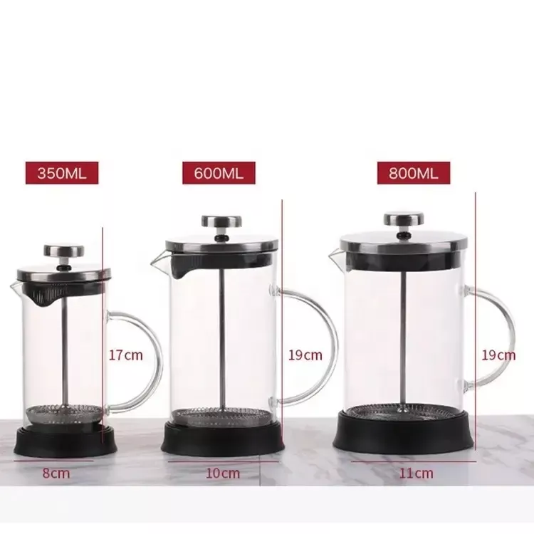 Eco-Friendly Coffee Filter System Glass And Stainless Steel French Press Coffee Maker - Image 7